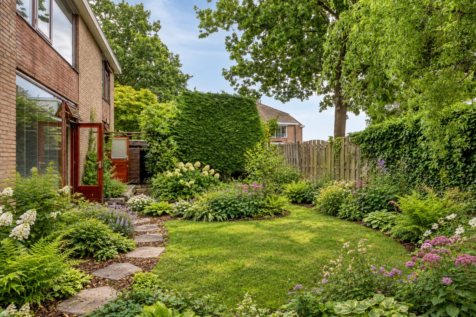 AI-visualisatie van een mogelijke groene tuin